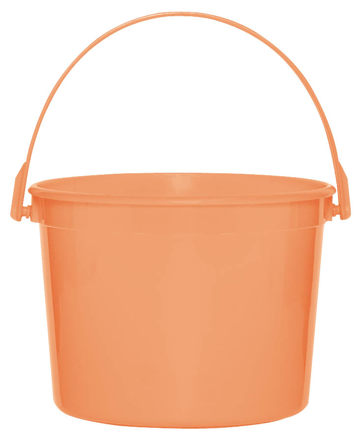 Plastic Bucket With Handle – Orange – The Party Starts Here